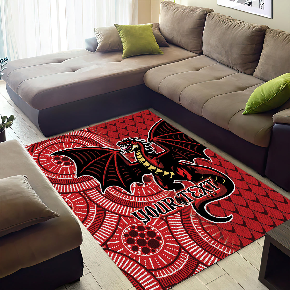 Personalised Dragons NAIDOC Week 2024 Area Rug Aboriginal Fire Burning Sparks