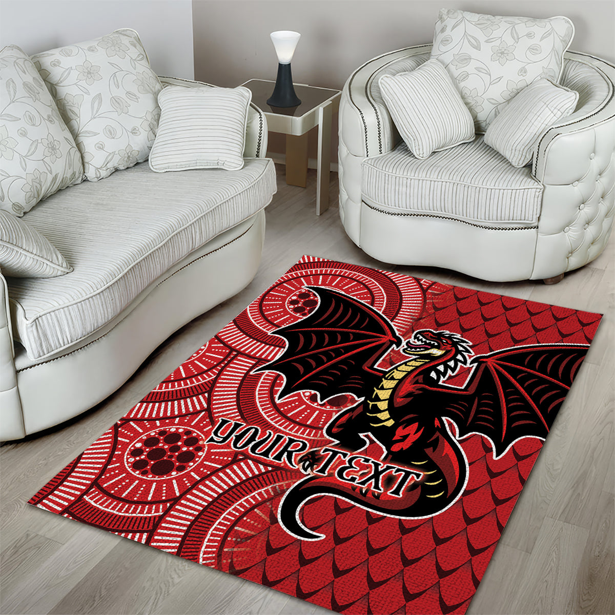 Personalised Dragons NAIDOC Week 2024 Area Rug Aboriginal Fire Burning Sparks