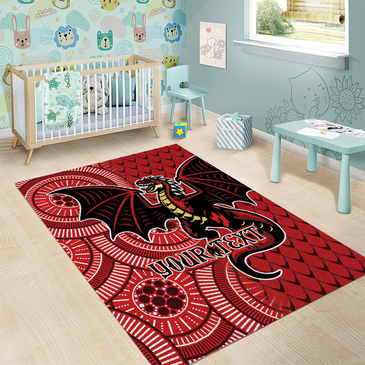 Personalised Dragons NAIDOC Week 2024 Area Rug Aboriginal Fire Burning Sparks