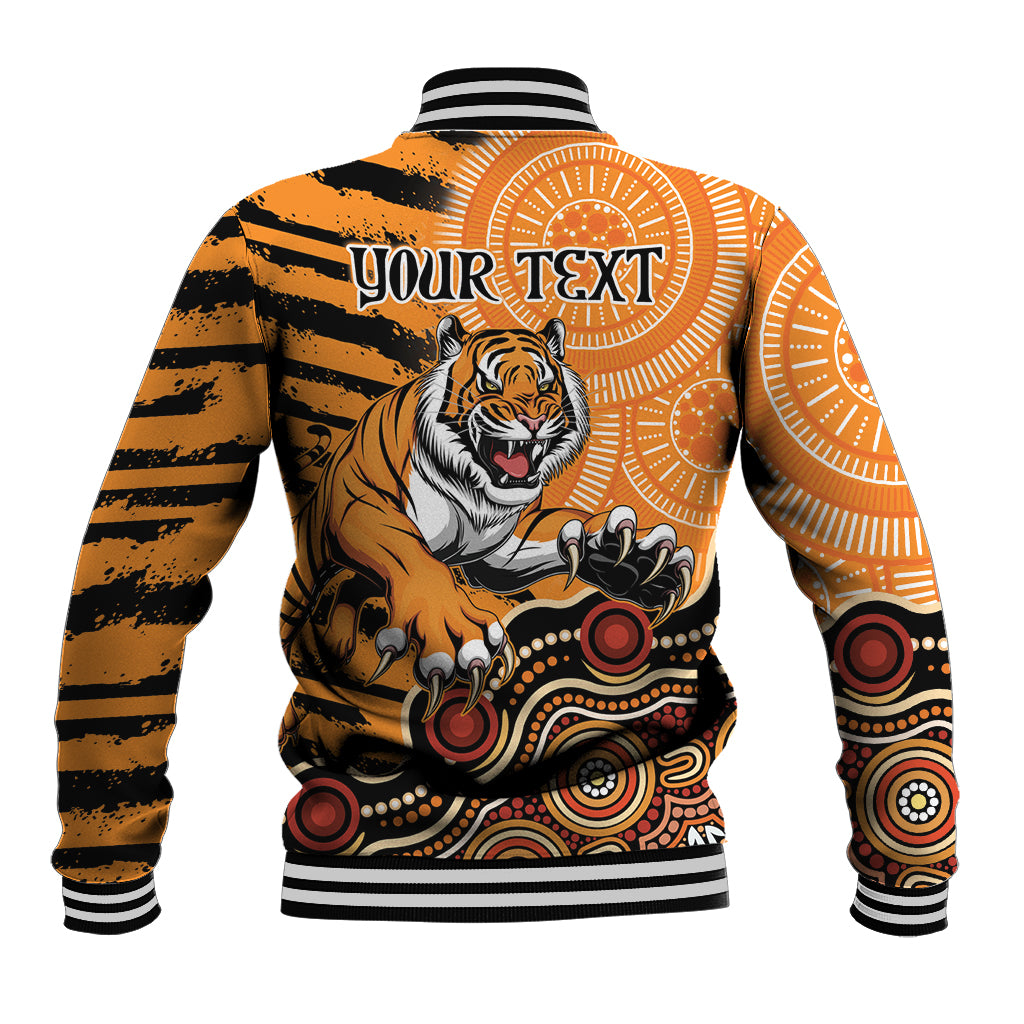 Personalised Wests Tigers NAIDOC Week 2024 Baseball Jacket Aboriginal Fire Burning Sparks