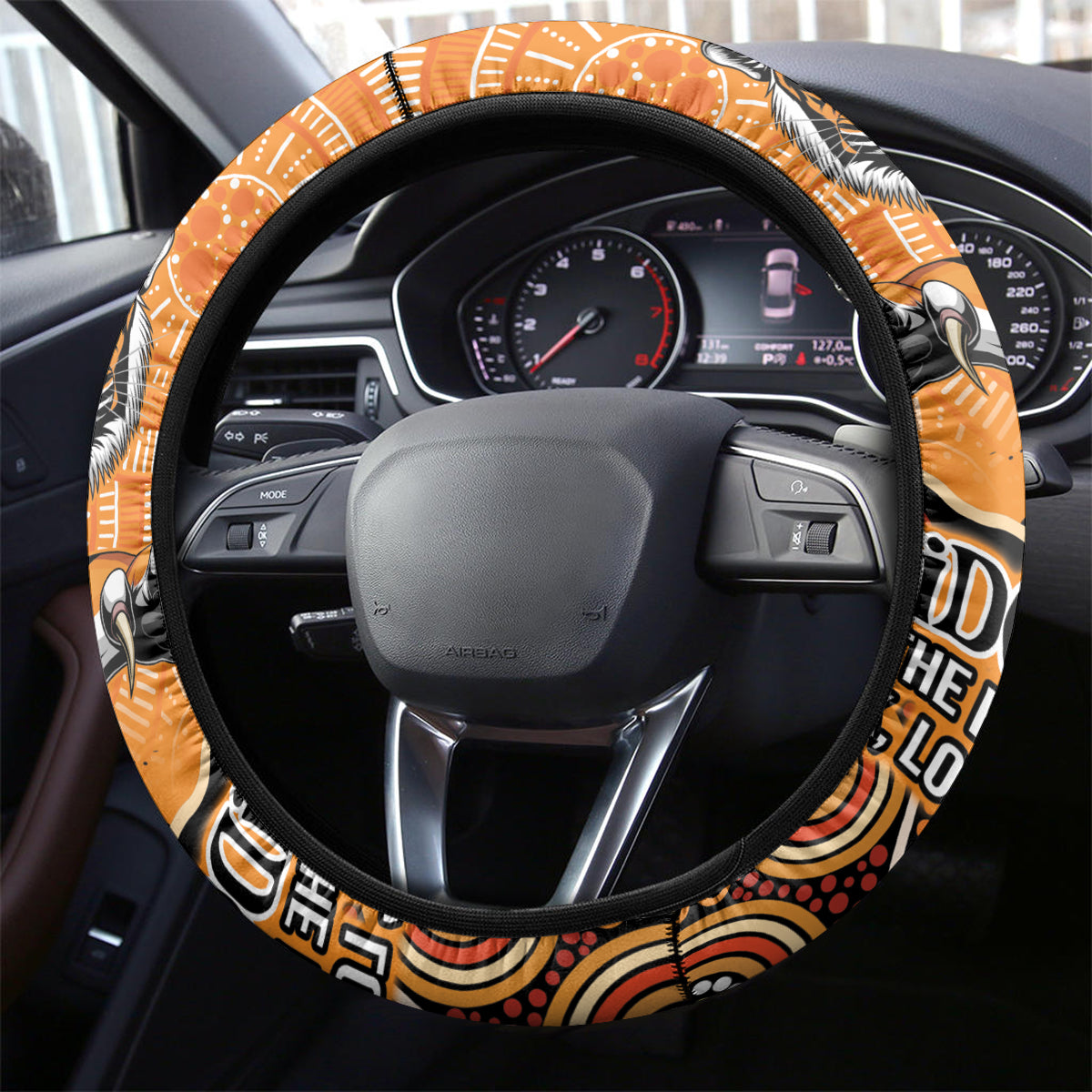 Wests Tigers NAIDOC Week 2024 Steering Wheel Cover Aboriginal Fire Burning Sparks