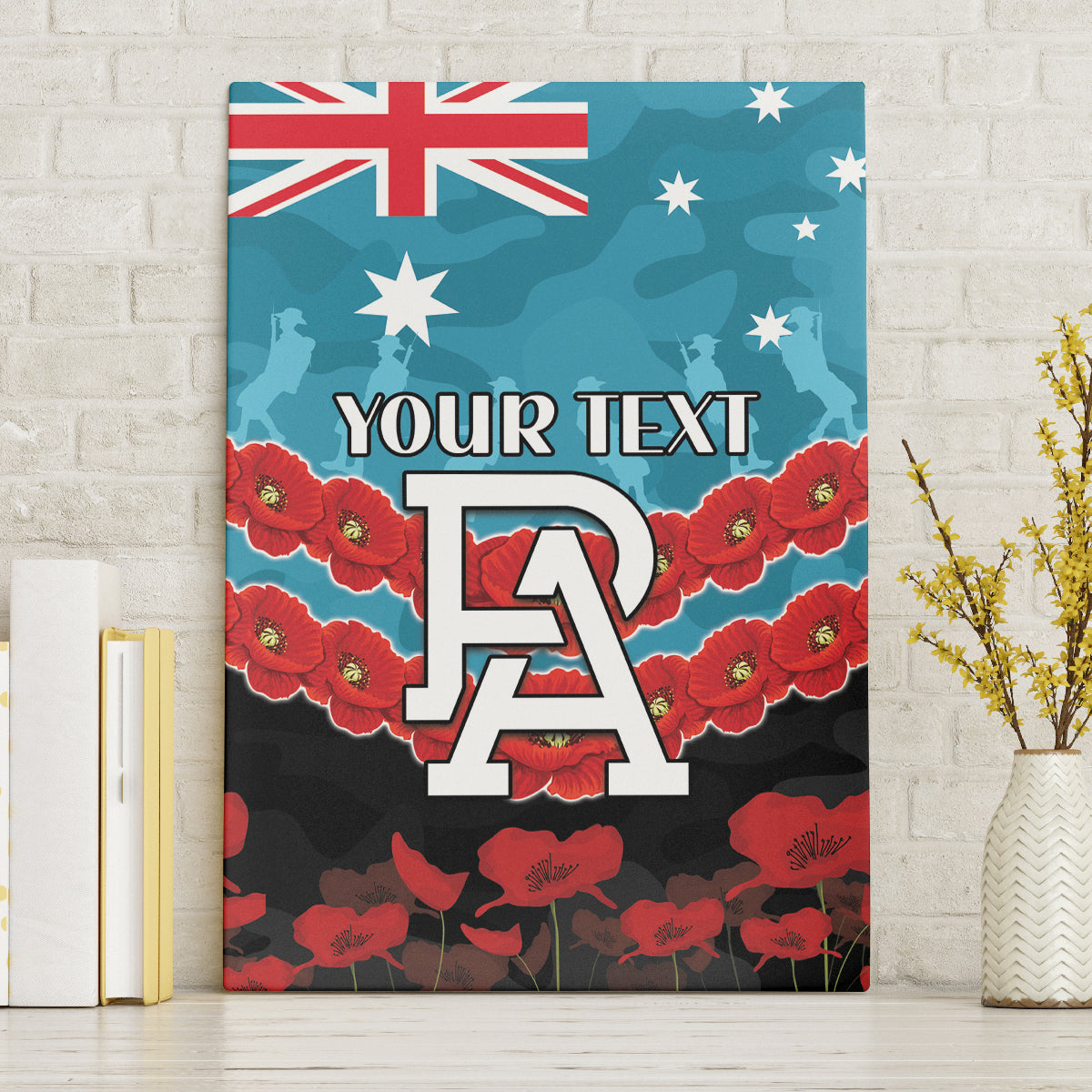 Custom Port Adelaide Power Football Canvas Wall Art ANZAC Lest We Forget