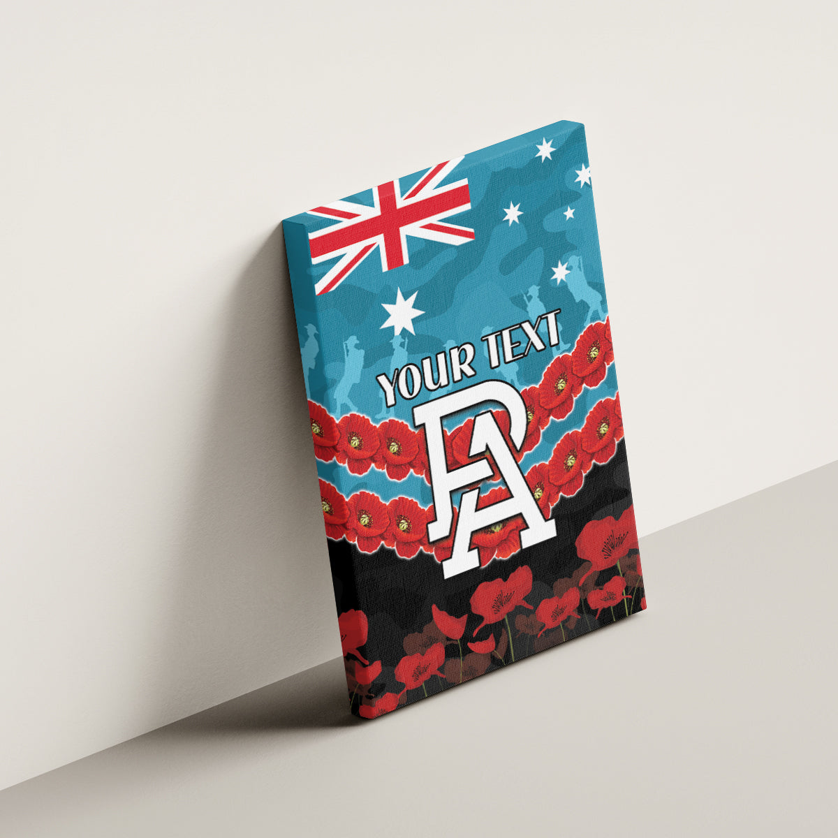 Custom Port Adelaide Power Football Canvas Wall Art ANZAC Lest We Forget