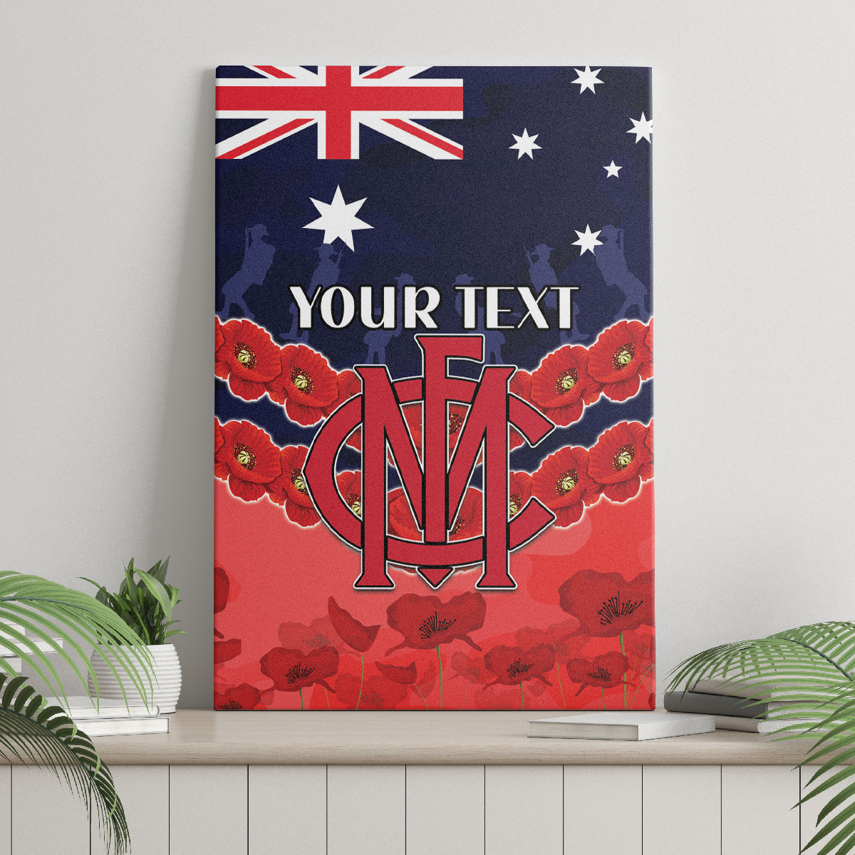 Custom Demons Football Canvas Wall Art ANZAC Lest We Forget