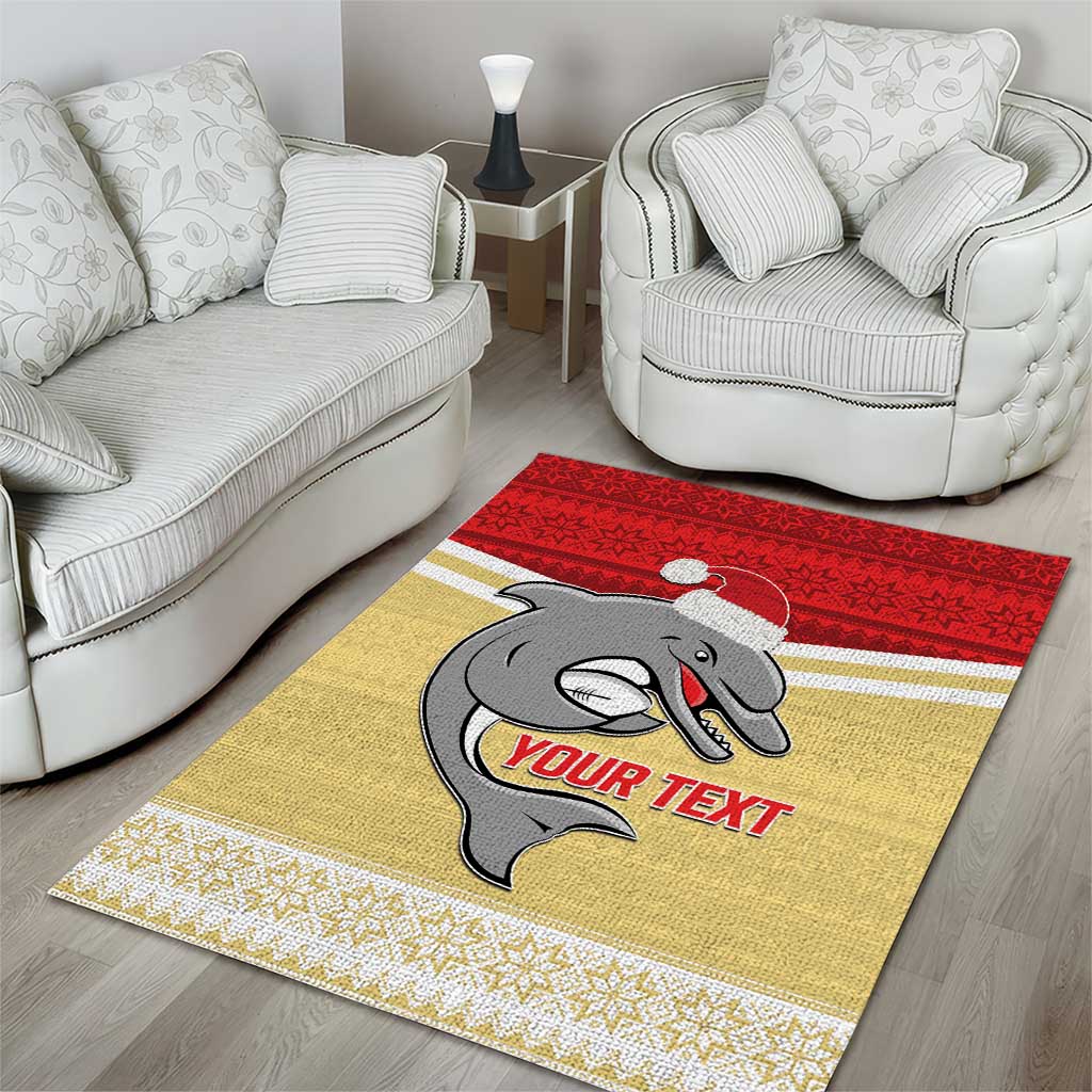 NRL Dolphins Mascot Christmas Personalised Area Rug God Style