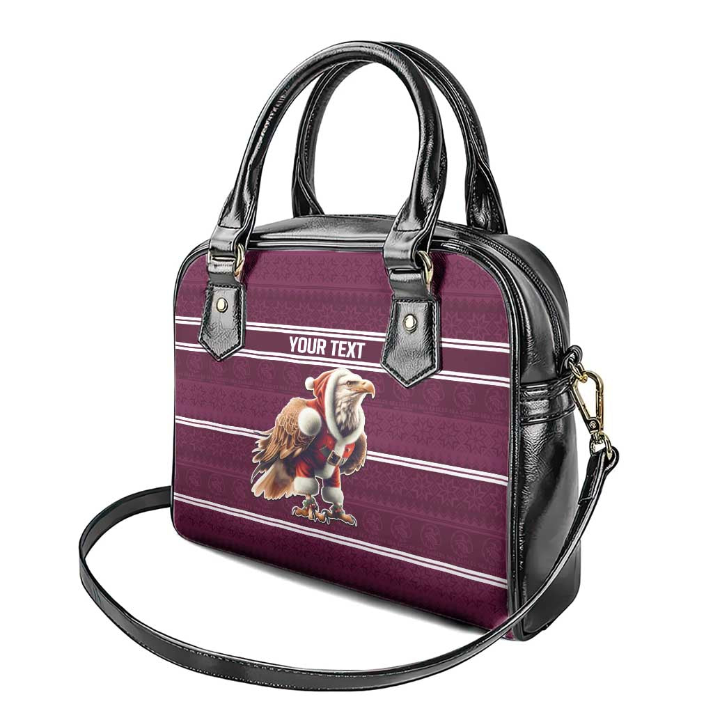 NRL Manly Warringah Christmas Personalised Shoulder Handbag with Sea Eagles Mascot