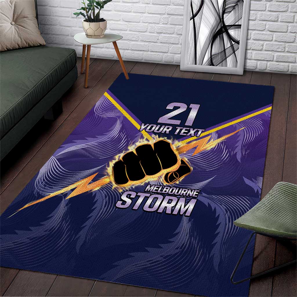 NRL Storm Custom Area Rug Minimalism Style