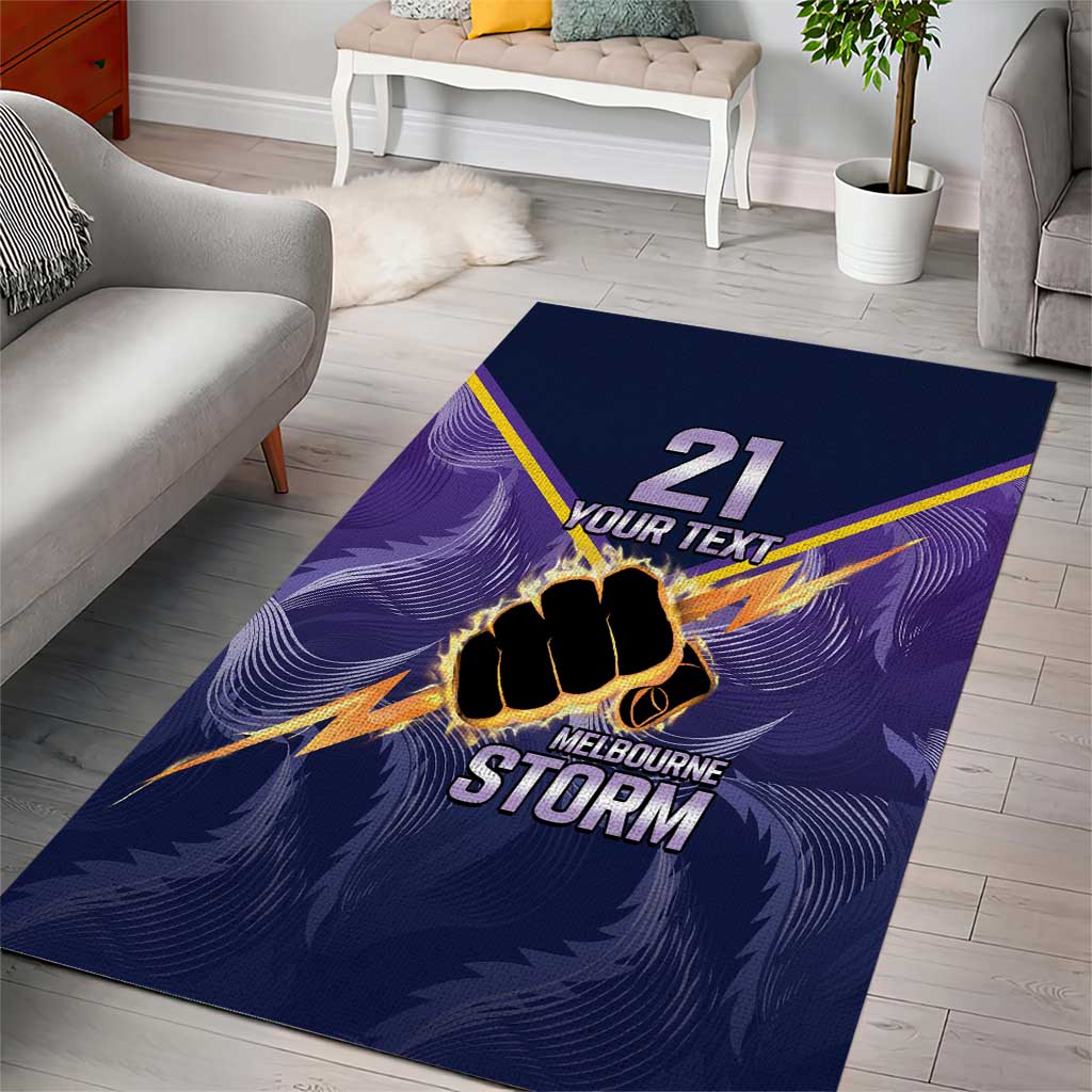 NRL Storm Custom Area Rug Minimalism Style