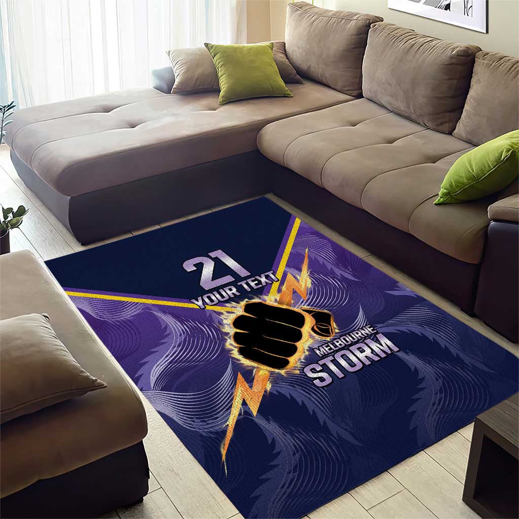 NRL Storm Custom Area Rug Minimalism Style