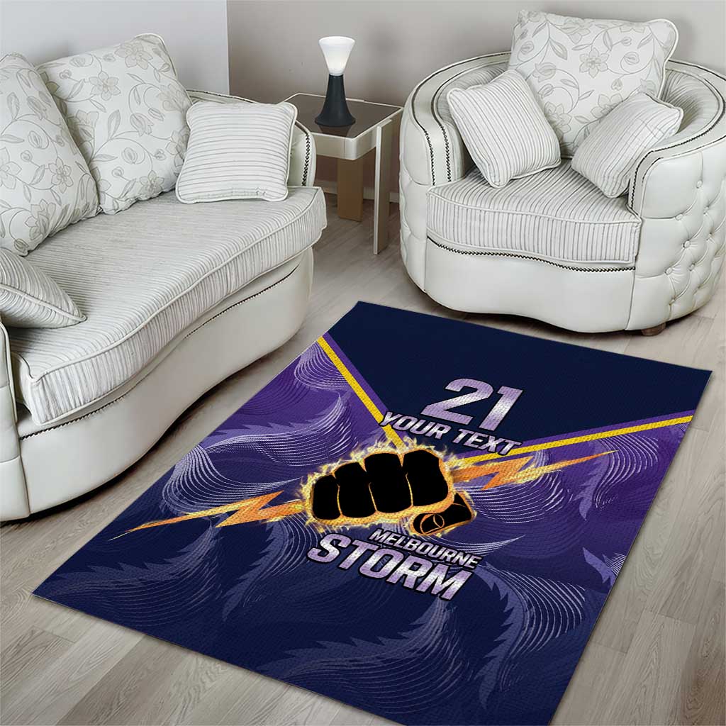 NRL Storm Custom Area Rug Minimalism Style