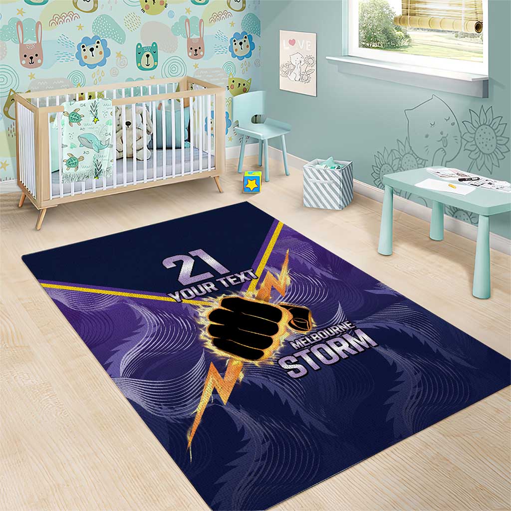 NRL Storm Custom Area Rug Minimalism Style