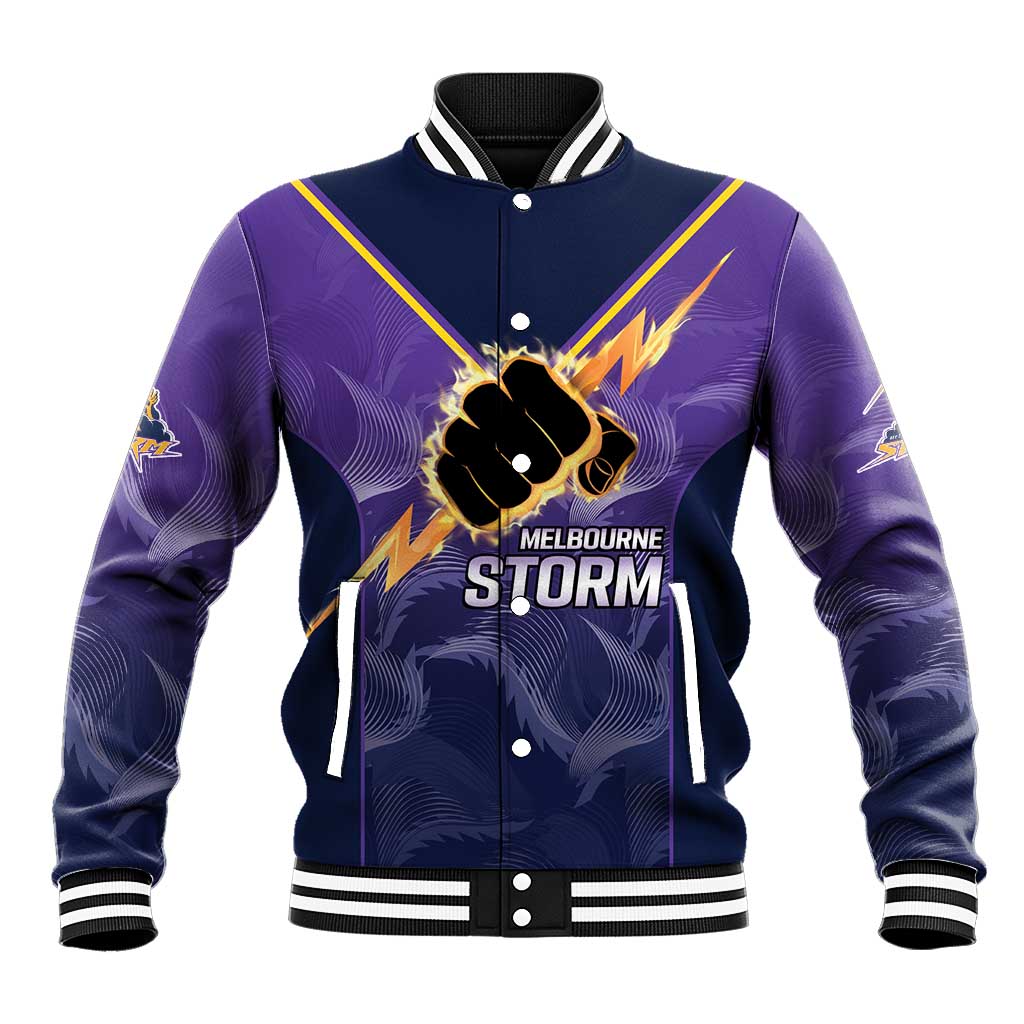 NRL Storm Custom Baseball Jacket Minimalism Style