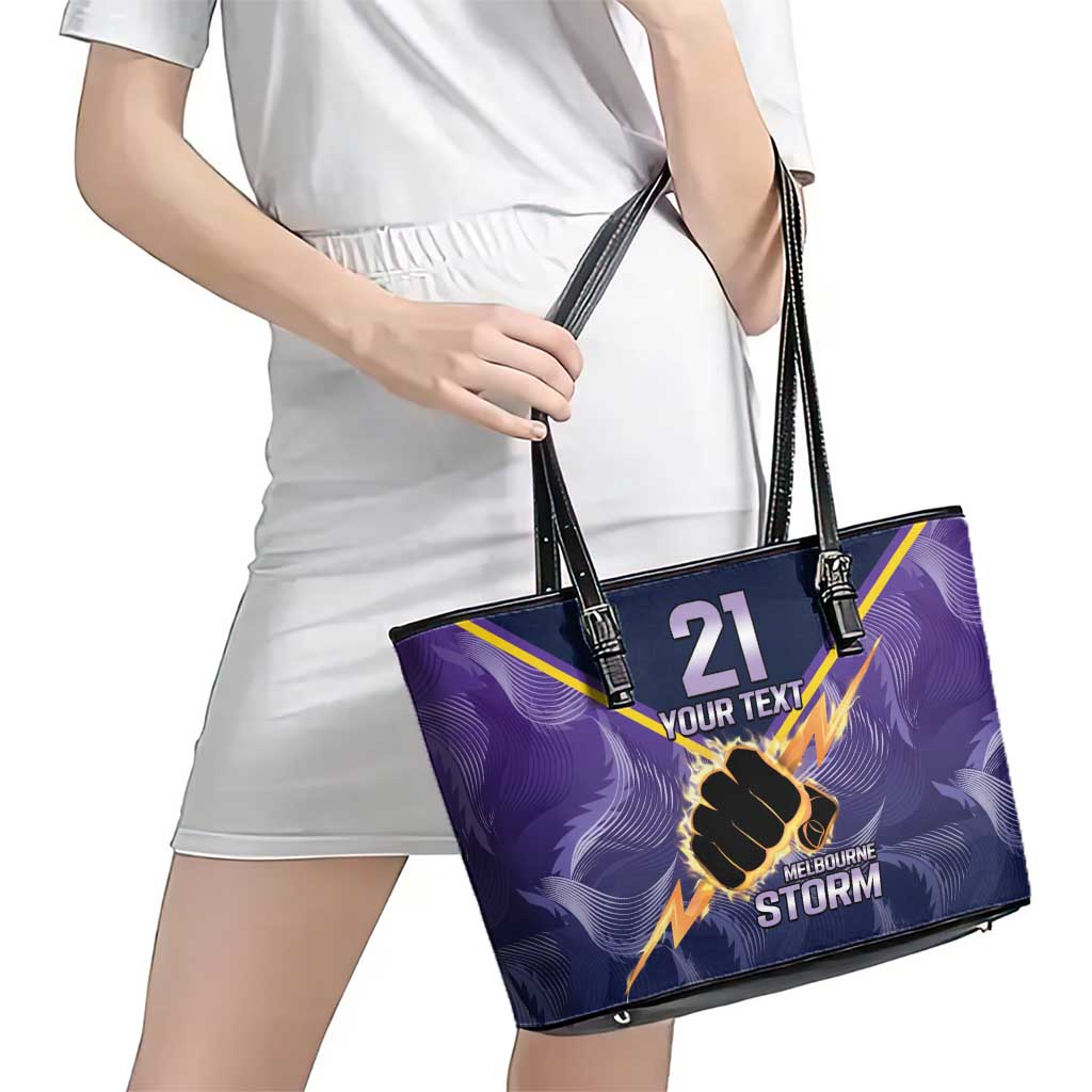 NRL Storm Custom Leather Tote Bag Minimalism Style