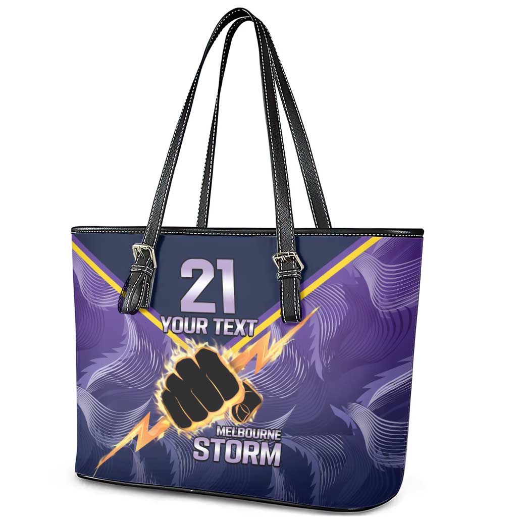 NRL Storm Custom Leather Tote Bag Minimalism Style