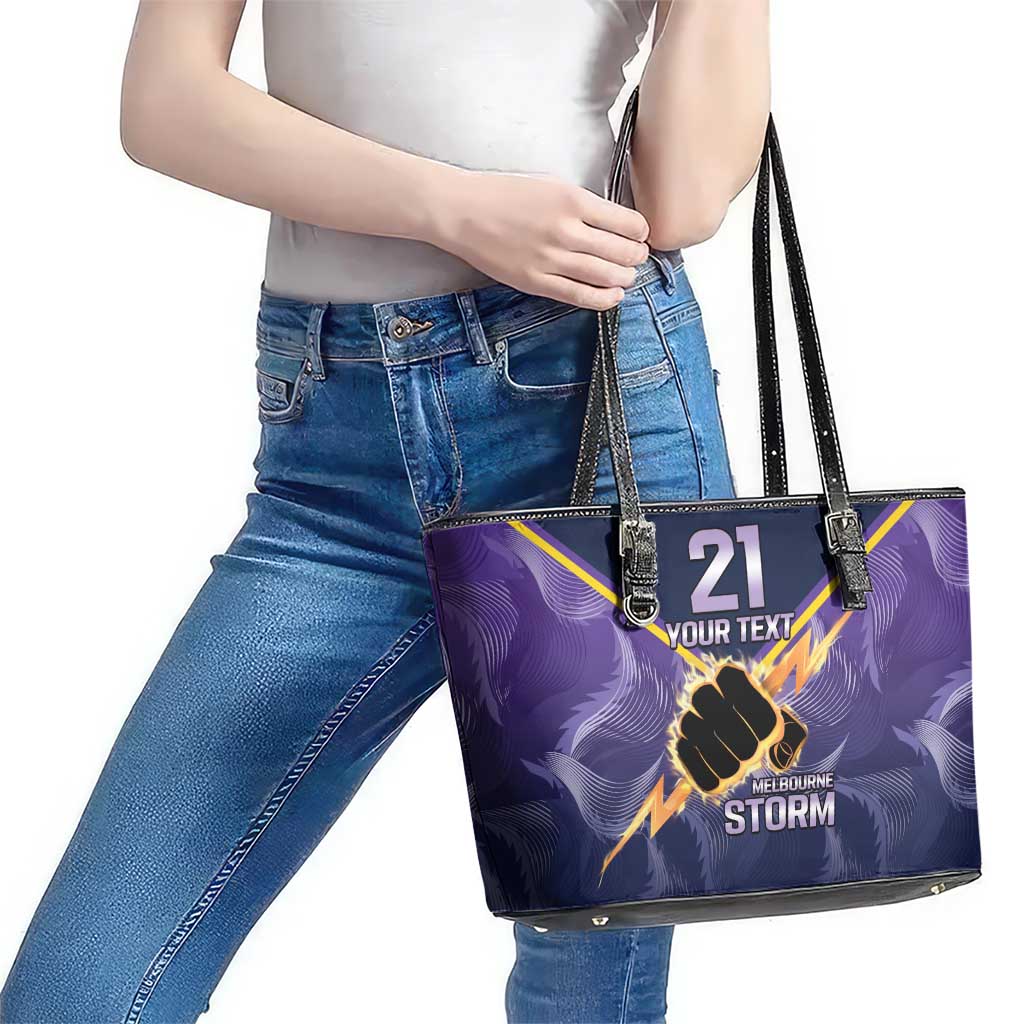 NRL Storm Custom Leather Tote Bag Minimalism Style