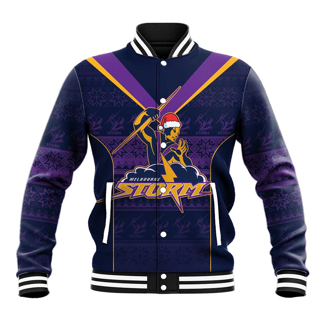 NRL Storm Christmas Custom Baseball Jacket Minimalism Style