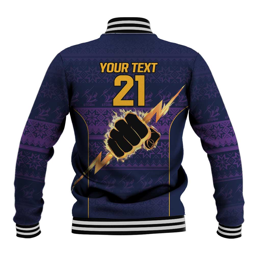 NRL Storm Christmas Custom Baseball Jacket Minimalism Style