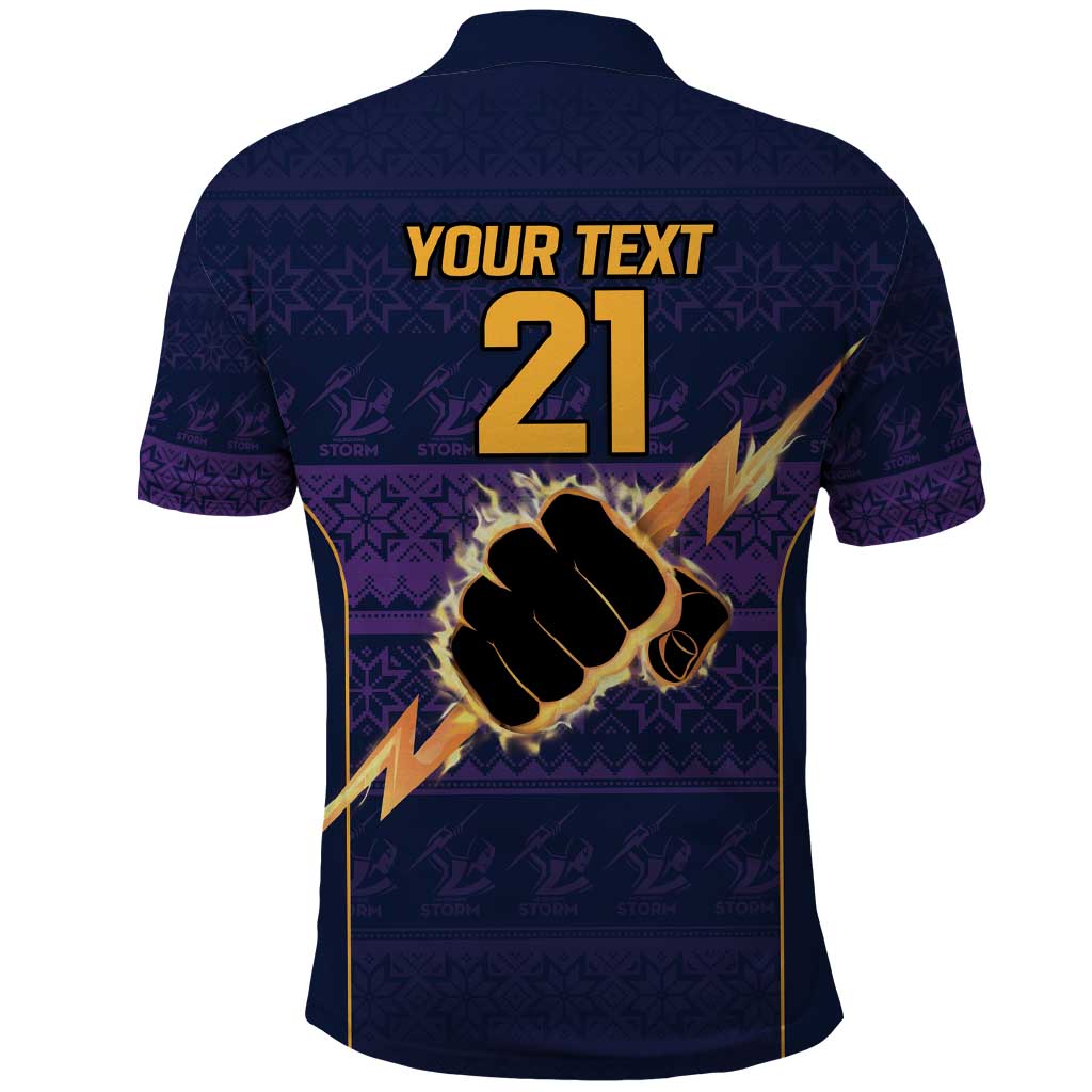 NRL Storm Christmas Custom Polo Shirt Minimalism Style