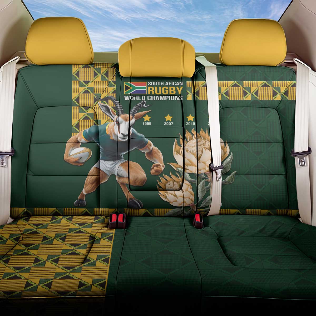 South Africa Rugby History World Champions Back Car Seat Cover Springboks Make History