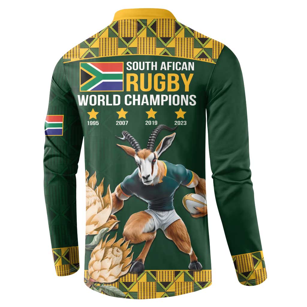 South Africa Rugby History World Champions Button Sweatshirt Springboks Make History