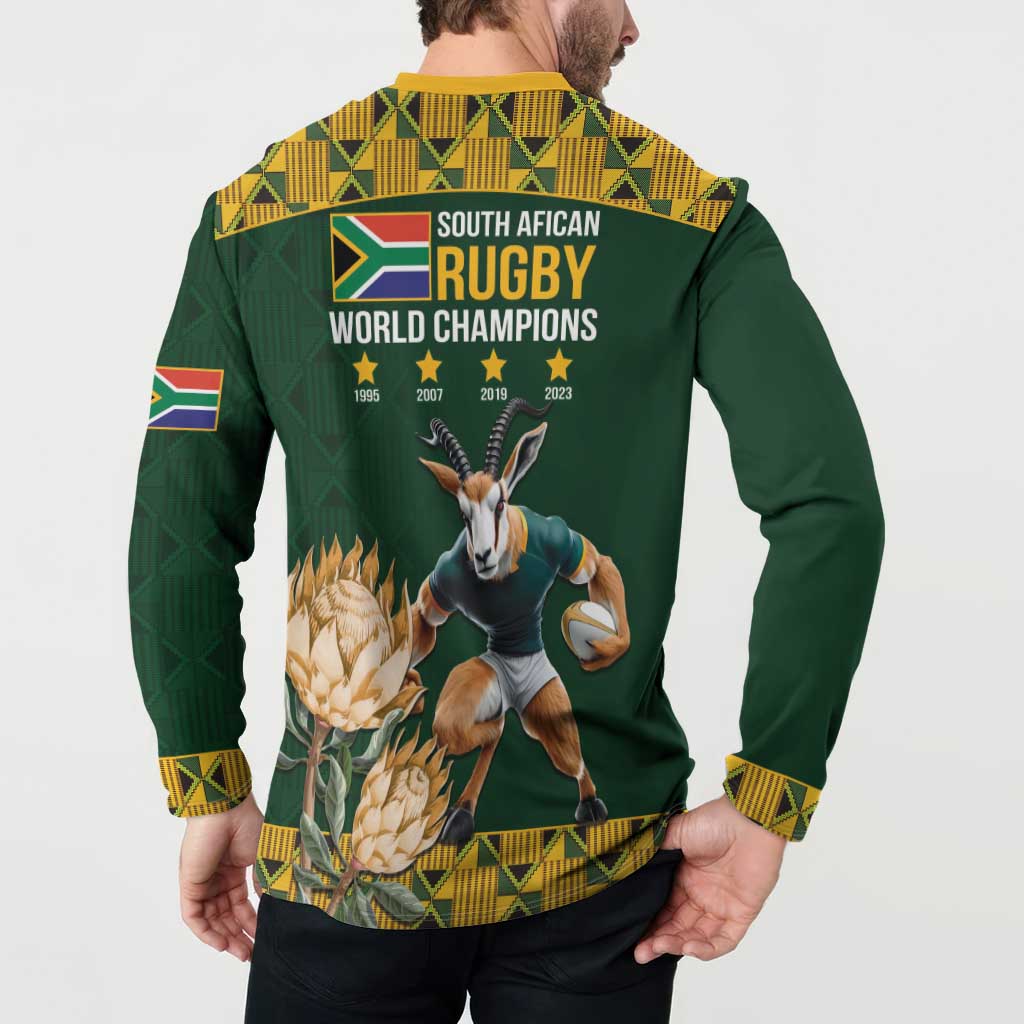 South Africa Rugby History World Champions Button Sweatshirt Springboks Make History