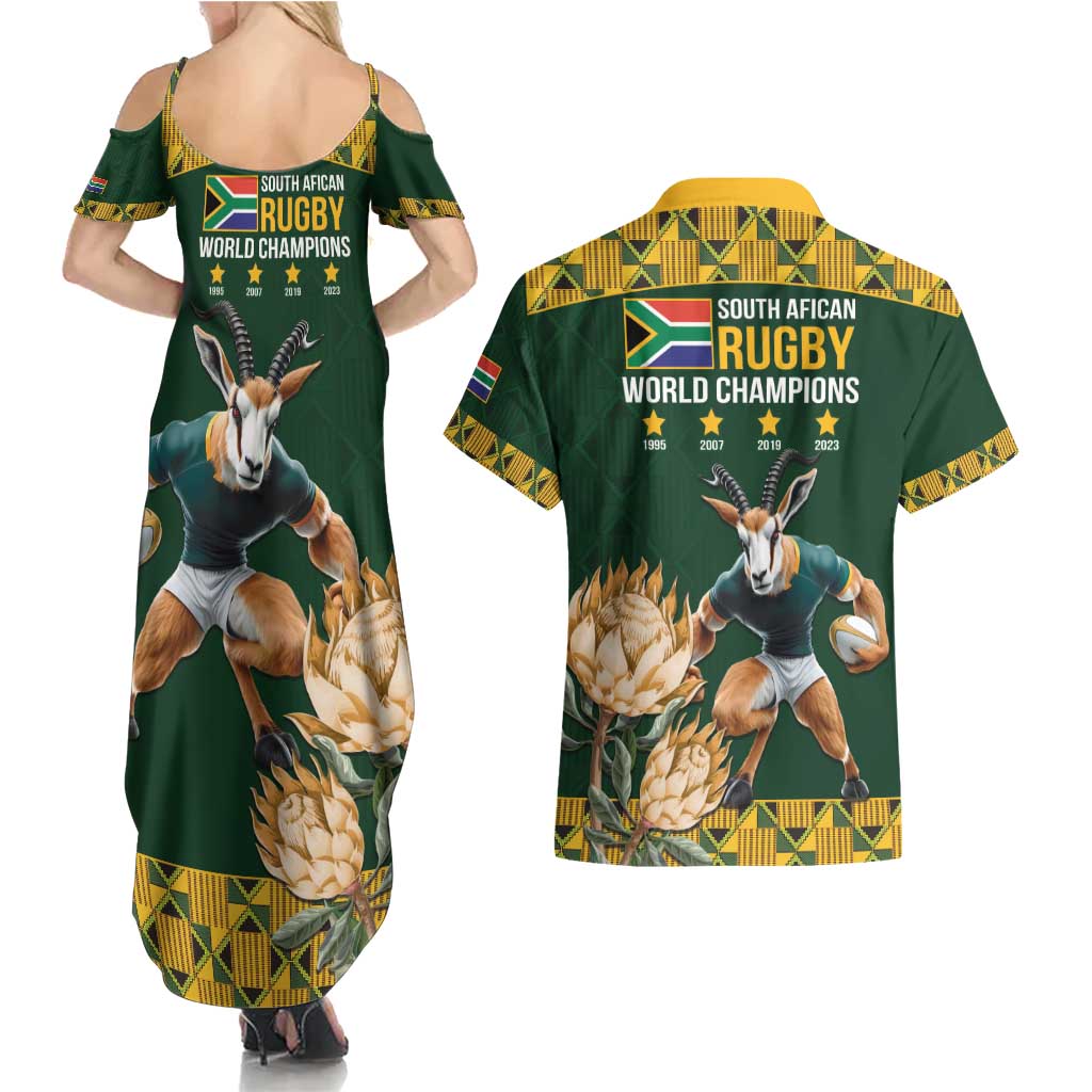 South Africa Rugby History World Champions Couples Matching Summer Maxi Dress and Hawaiian Shirt Springboks Make History