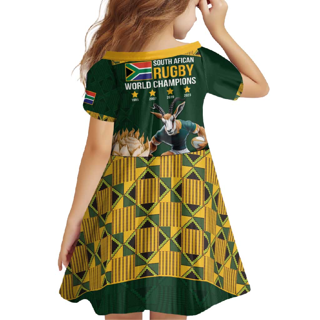 South Africa Rugby History World Champions Family Matching Long Sleeve Bodycon Dress and Hawaiian Shirt Springboks Make History