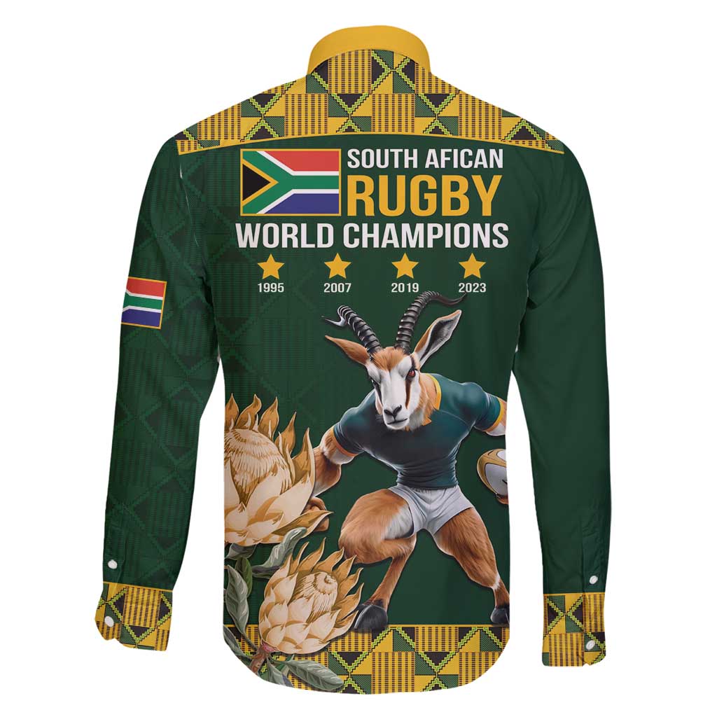 South Africa Rugby History World Champions Family Matching Long Sleeve Bodycon Dress and Hawaiian Shirt Springboks Make History