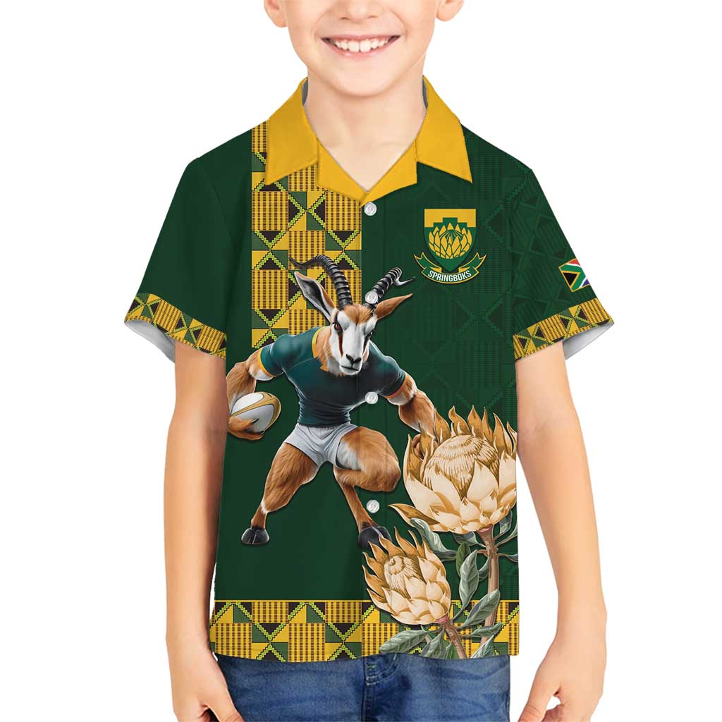 South Africa Rugby History World Champions Family Matching Long Sleeve Bodycon Dress and Hawaiian Shirt Springboks Make History