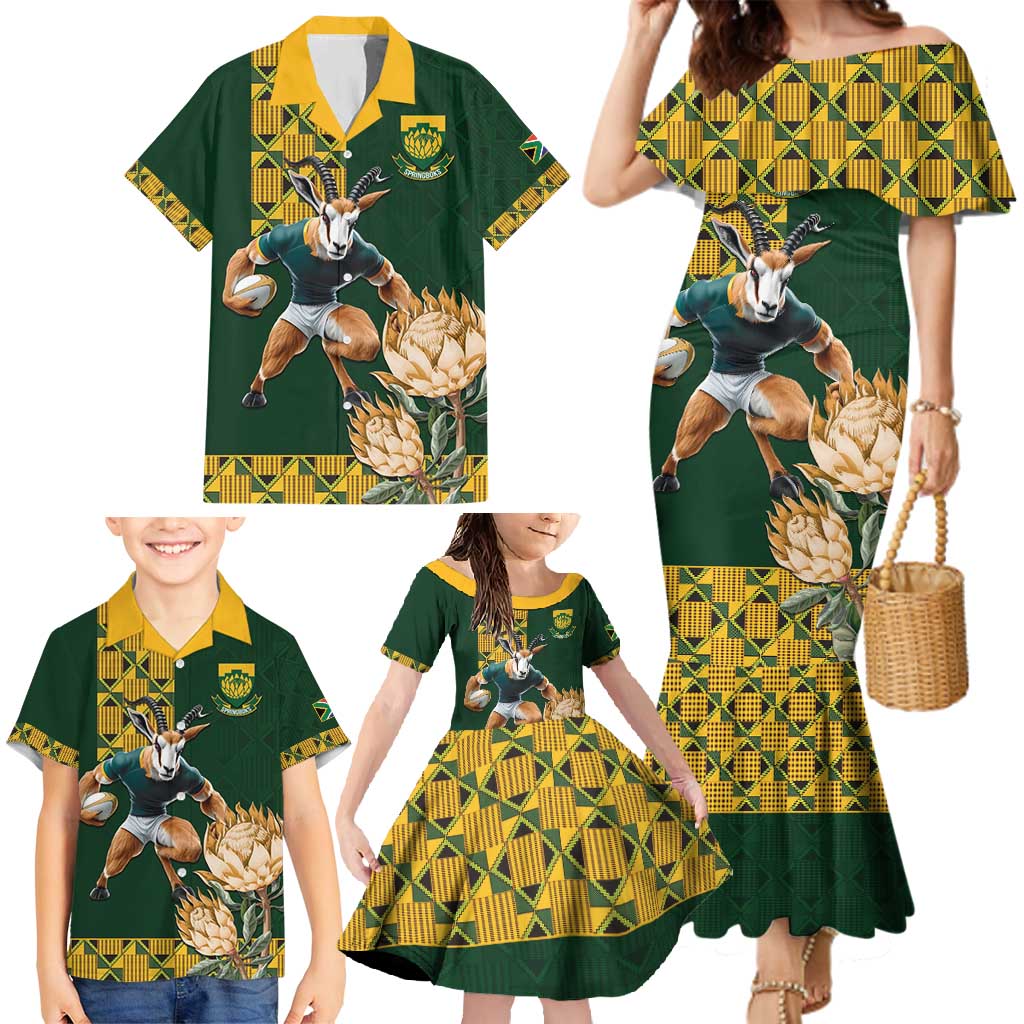 South Africa Rugby History World Champions Family Matching Mermaid Dress and Hawaiian Shirt Springboks Make History