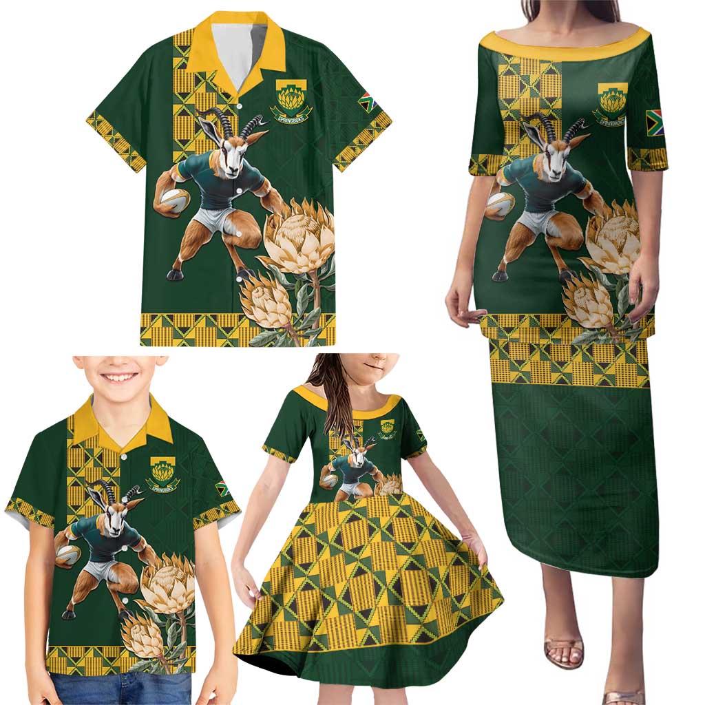 South Africa Rugby History World Champions Family Matching Puletasi and Hawaiian Shirt Springboks Make History