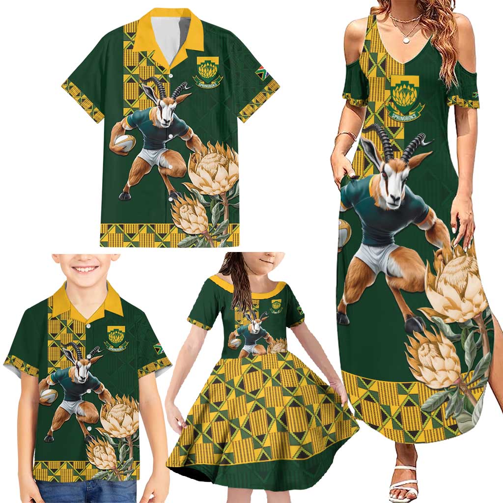 South Africa Rugby History World Champions Family Matching Summer Maxi Dress and Hawaiian Shirt Springboks Make History