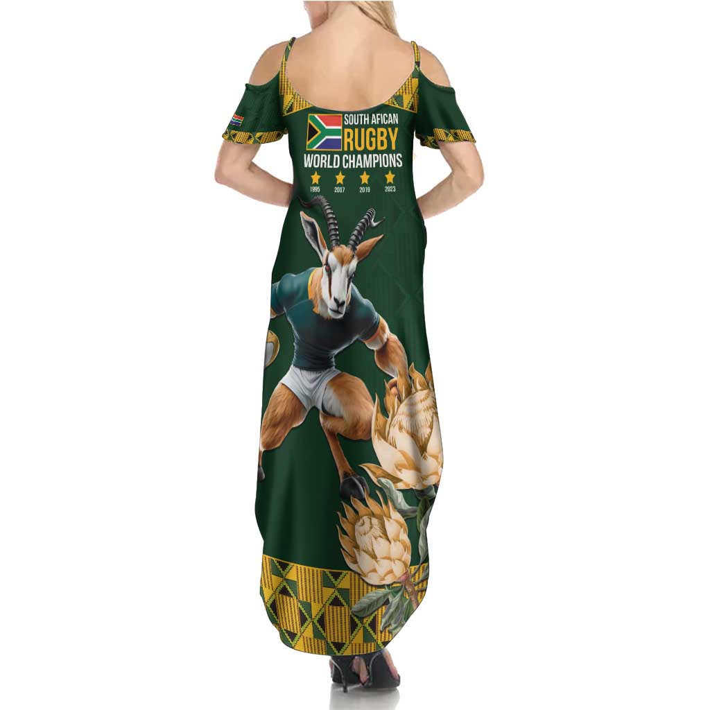 South Africa Rugby History World Champions Family Matching Summer Maxi Dress and Hawaiian Shirt Springboks Make History