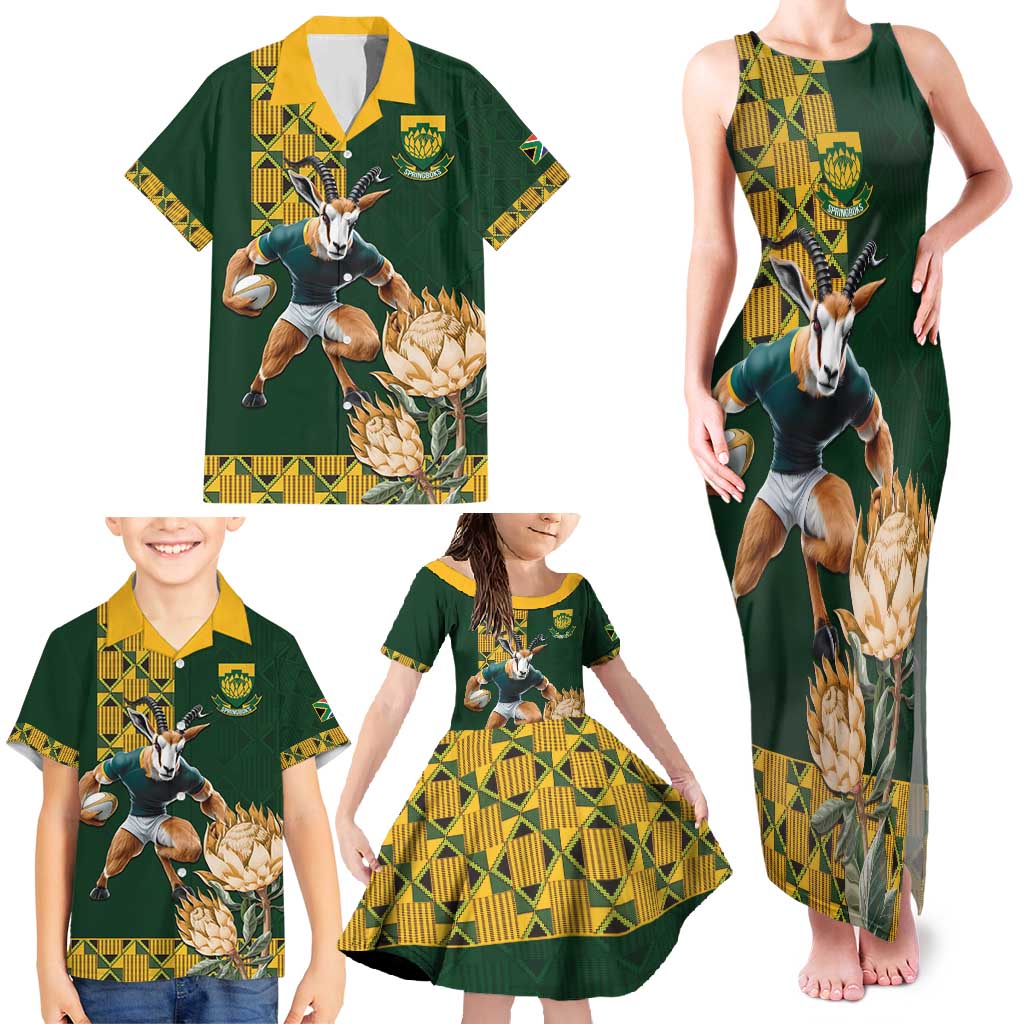 South Africa Rugby History World Champions Family Matching Tank Maxi Dress and Hawaiian Shirt Springboks Make History