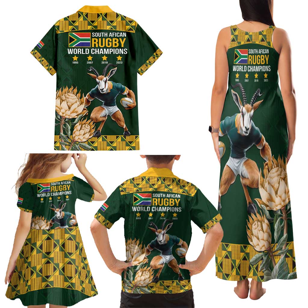 South Africa Rugby History World Champions Family Matching Tank Maxi Dress and Hawaiian Shirt Springboks Make History