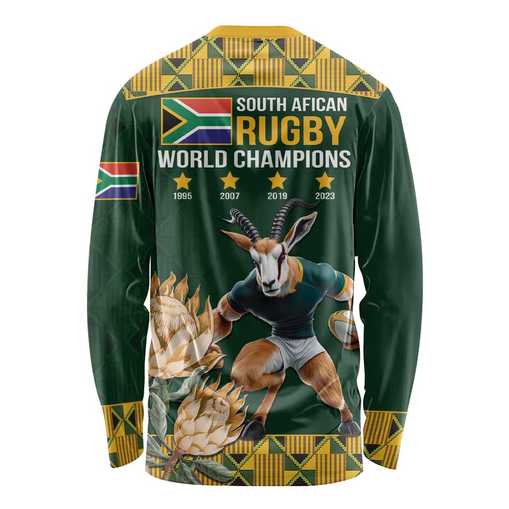 South Africa Rugby History World Champions Long Sleeve Shirt Springboks Make History