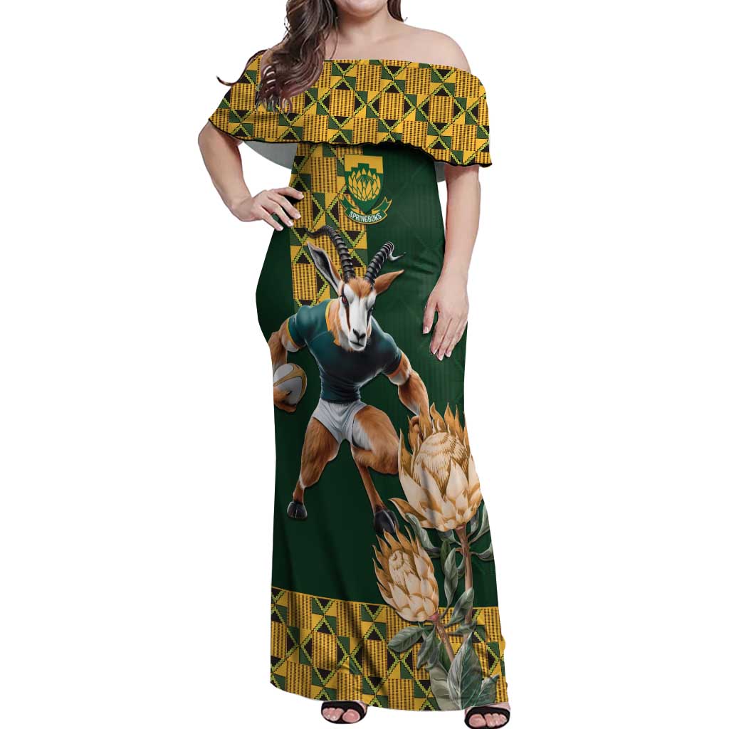 South Africa Rugby History World Champions Off Shoulder Maxi Dress Springboks Make History