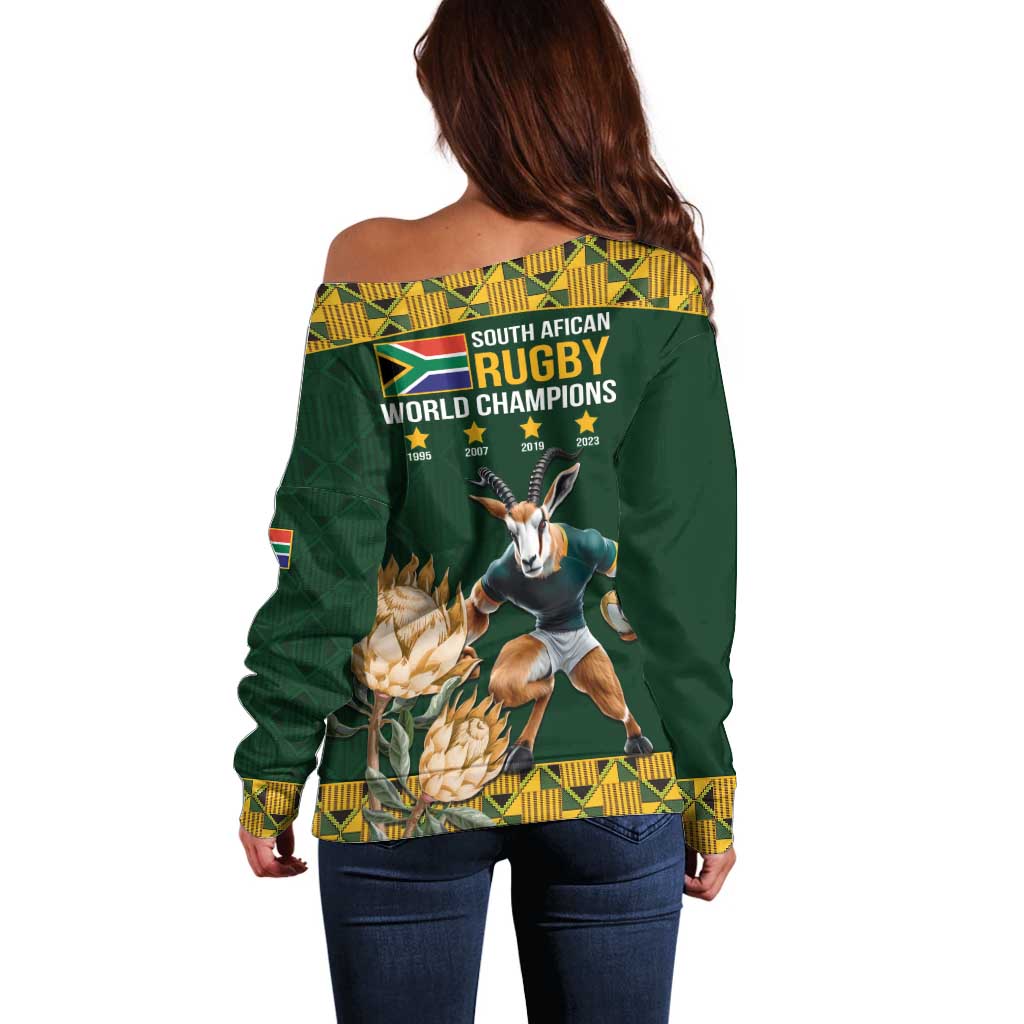 South Africa Rugby History World Champions Off Shoulder Sweater Springboks Make History