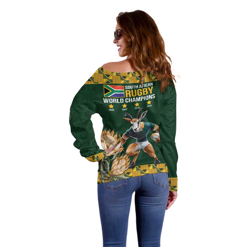 South Africa Rugby History World Champions Off Shoulder Sweater Springboks Make History