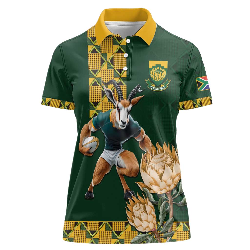 South Africa Rugby History World Champions Women Polo Shirt Springboks Make History