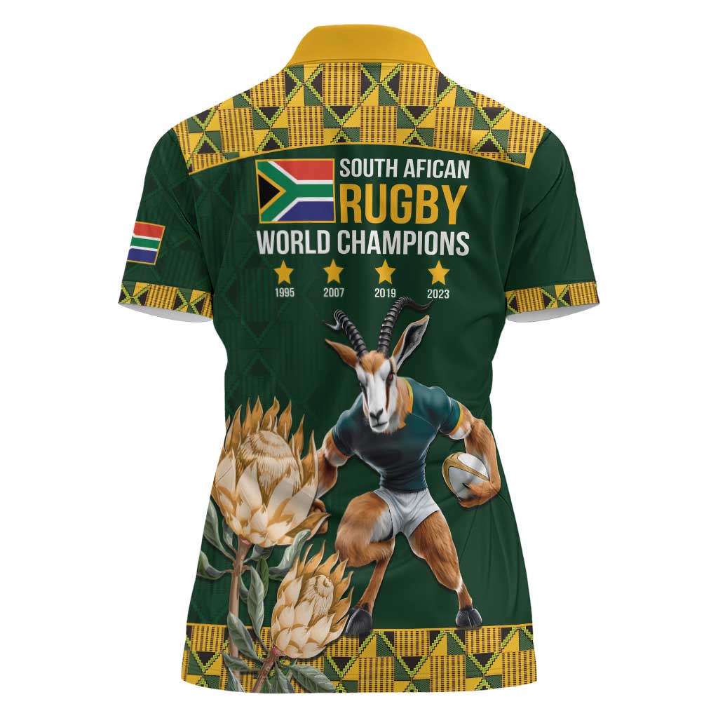 South Africa Rugby History World Champions Women Polo Shirt Springboks Make History