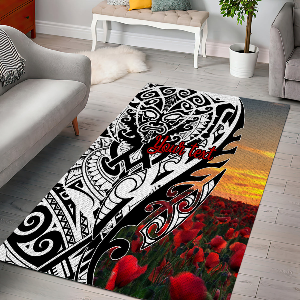 Personalised New Zealand Waitangi and ANZAC day Area Rug