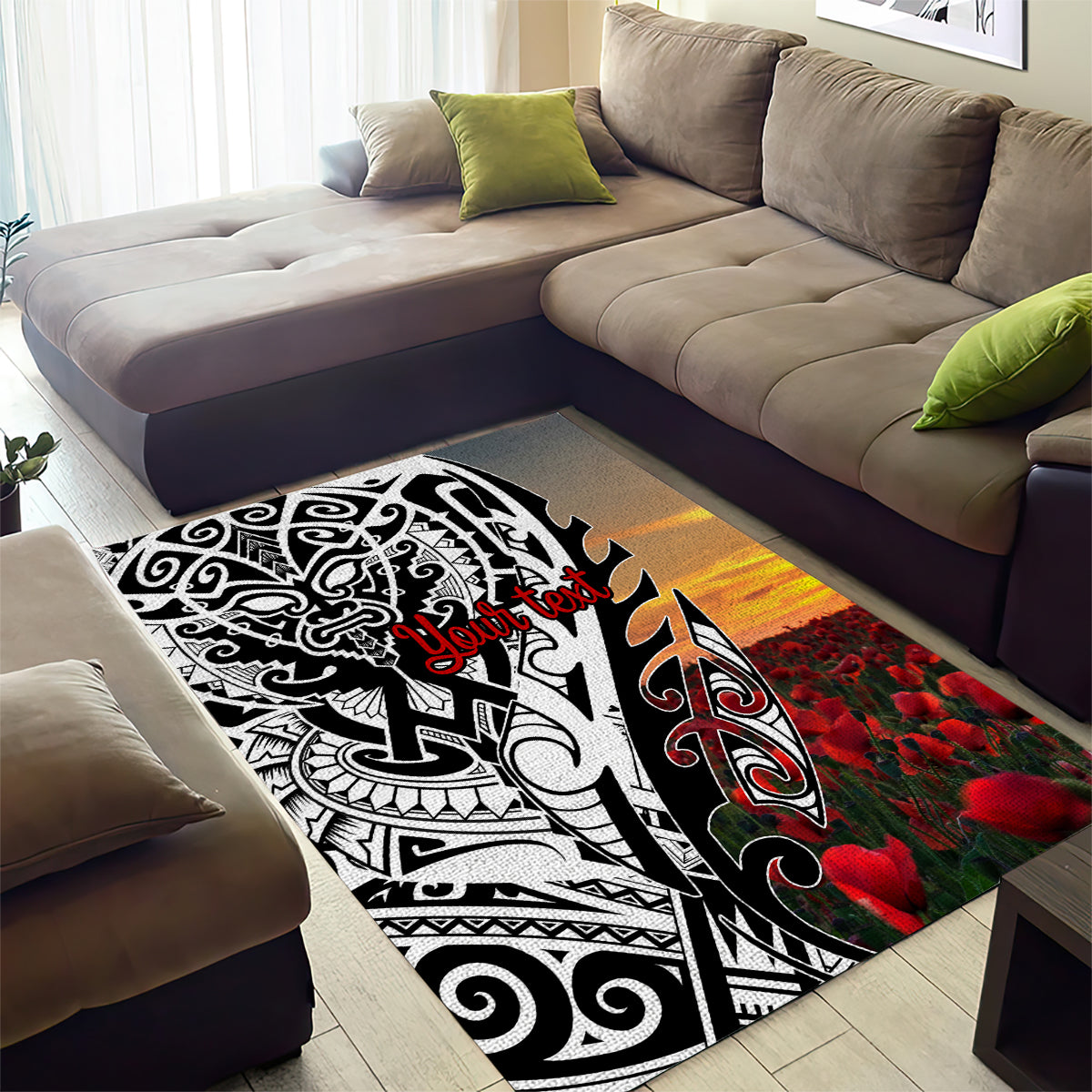 Personalised New Zealand Waitangi and ANZAC day Area Rug