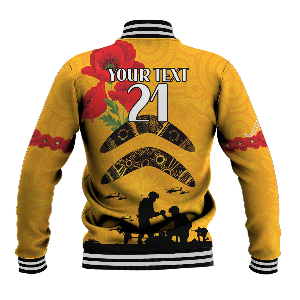 Australia Matildas Soccer ANZAC Custom Baseball Jacket Gallipoli Soldier With Aboriginal Dots Art