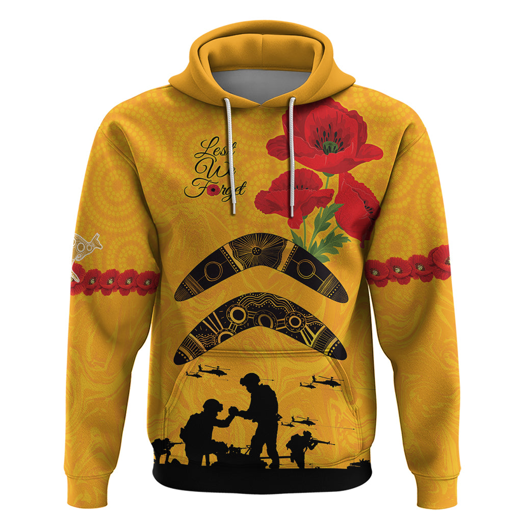 Australia Matildas Soccer ANZAC Custom Hoodie Gallipoli Soldier With Aboriginal Dots Art