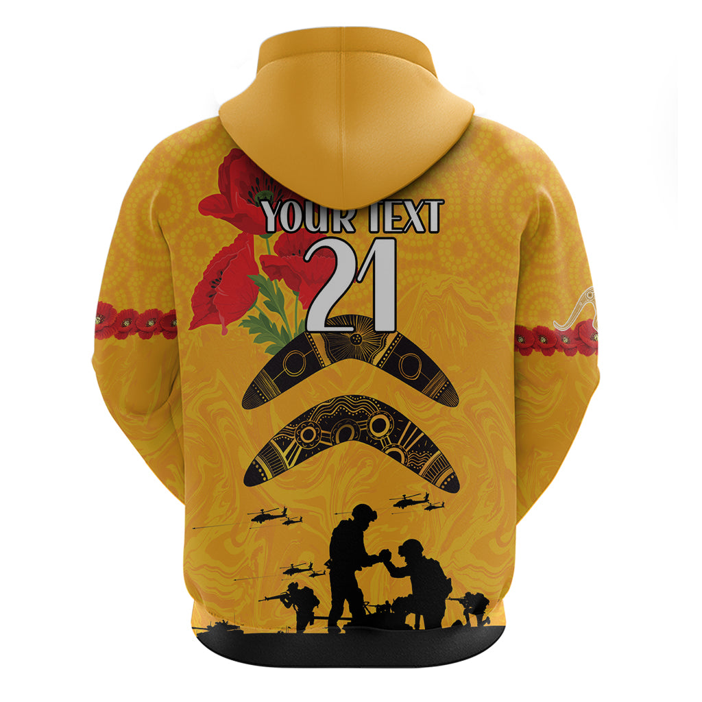 Australia Matildas Soccer ANZAC Custom Hoodie Gallipoli Soldier With Aboriginal Dots Art