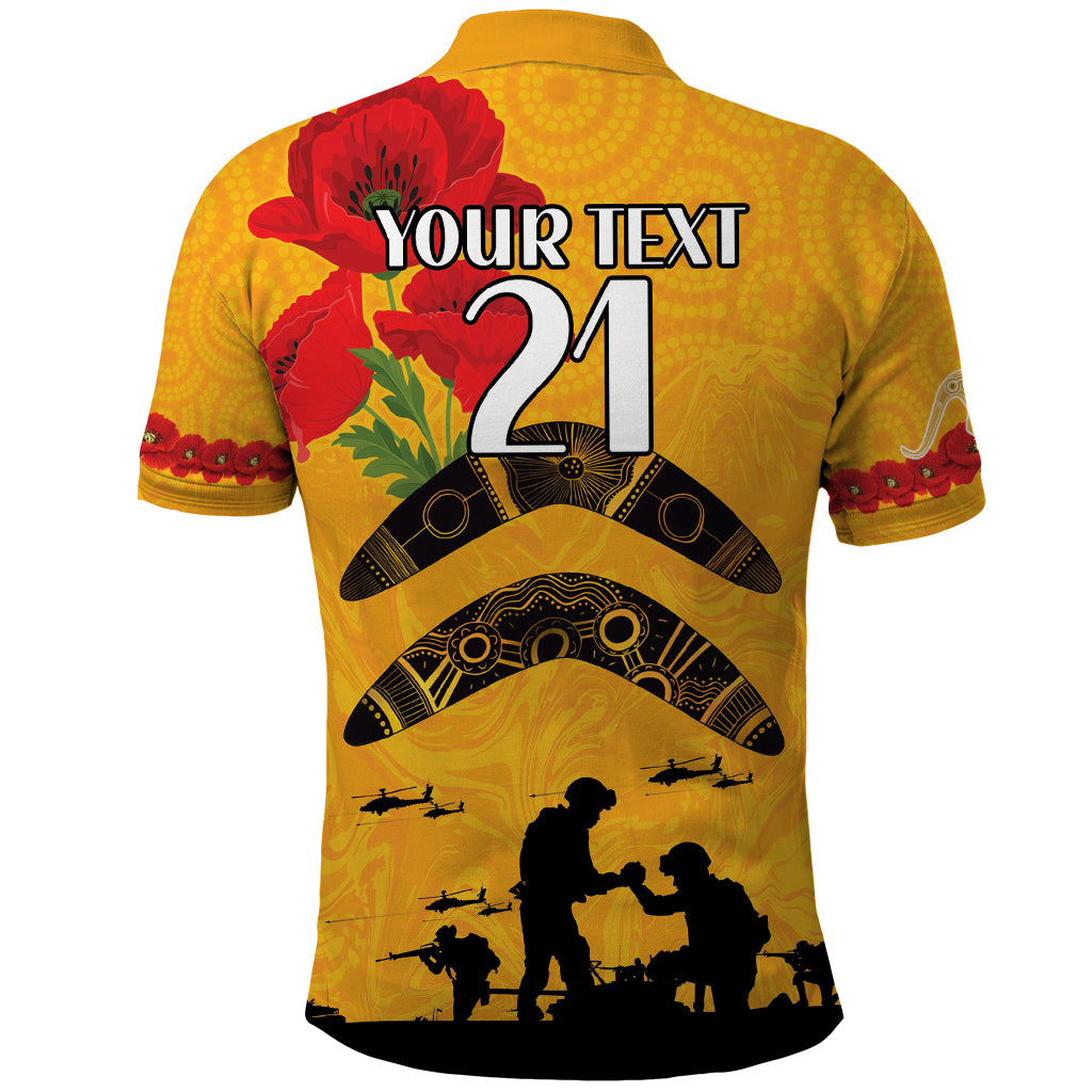 Australia Matildas Soccer ANZAC Custom Polo Shirt Gallipoli Soldier With Aboriginal Dots Art