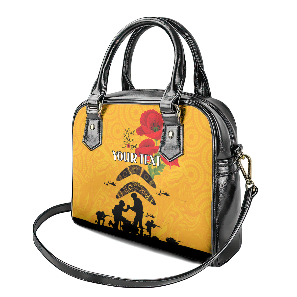 Australia Matildas Soccer ANZAC Custom Shoulder Handbag Gallipoli Soldier With Aboriginal Dots Art