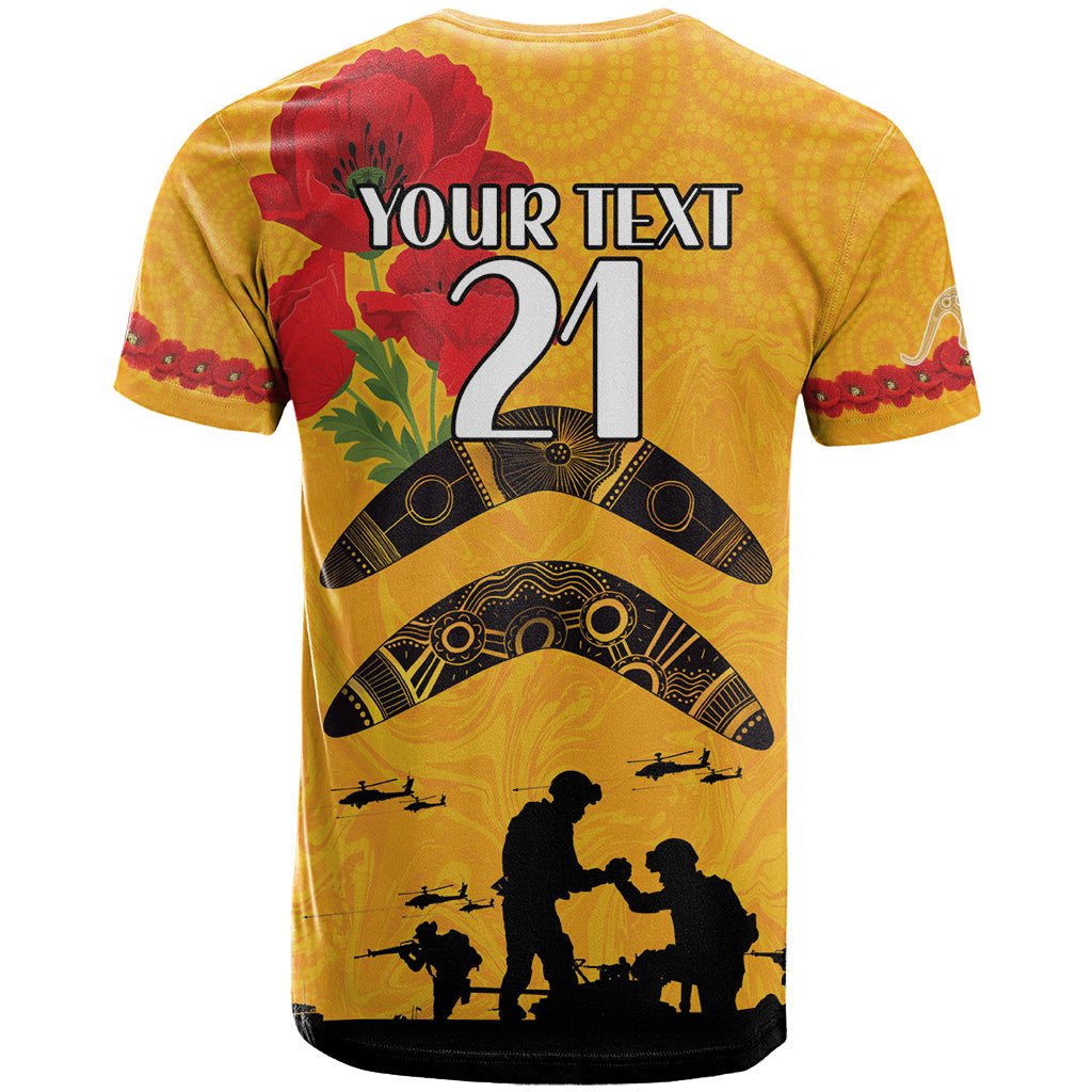 Australia Matildas Soccer ANZAC Custom T Shirt Gallipoli Soldier With Aboriginal Dots Art