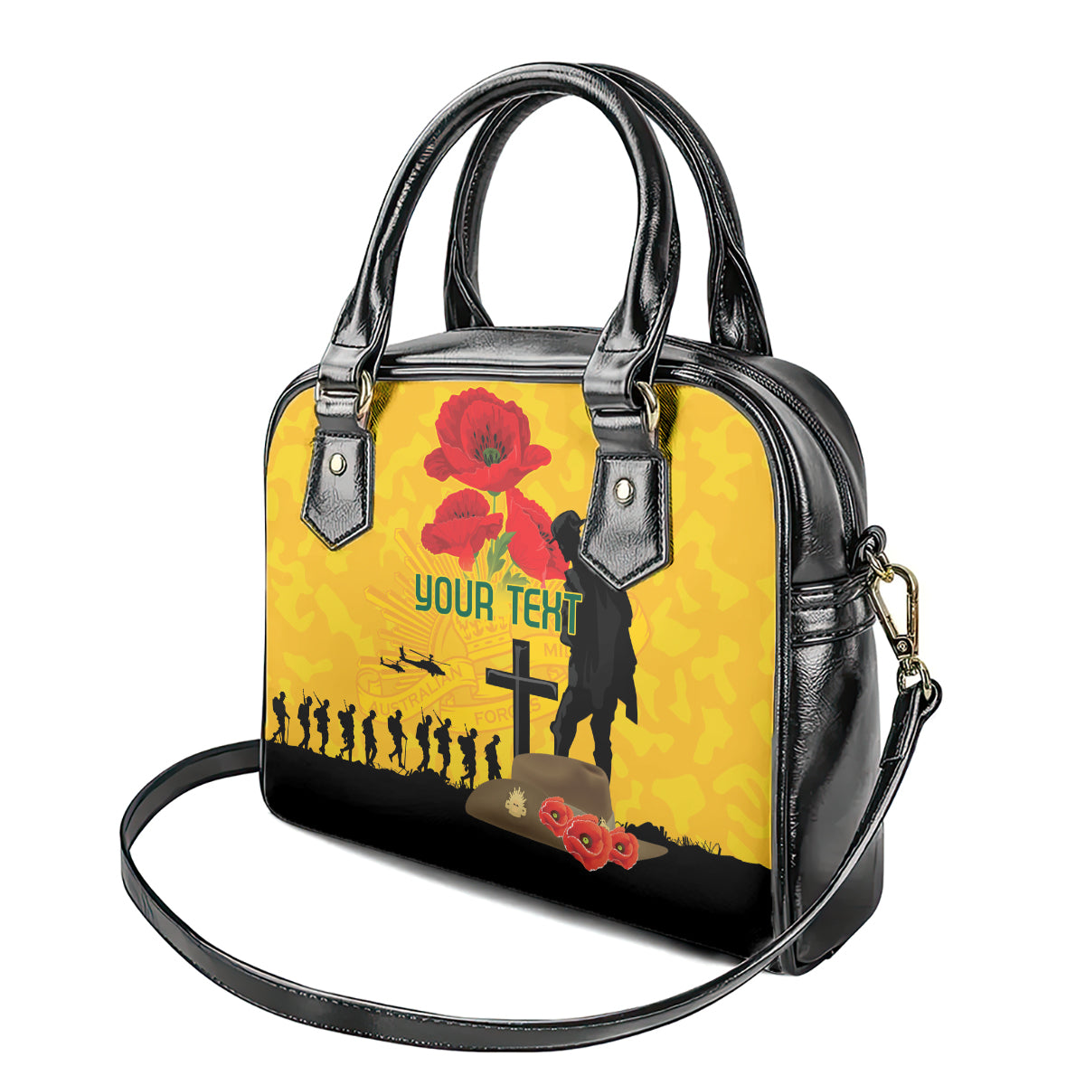 Australia Socceroos Soccer ANZAC Custom Shoulder Handbag Gallipoli Soldier With Camouflage Art